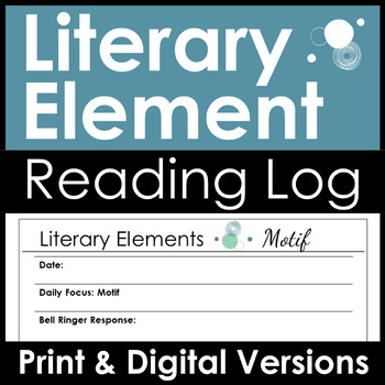 Reading Log Focused on Literary Elements w/ Google Classroom Link