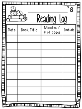 Reading Log - Free by Mrs Carr's Corner | Teachers Pay Teachers