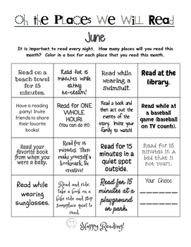 Reading Log Motivation Homework June / Summer / June and July by Mrs Wilkes