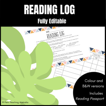 Preview of Reading Log and Passport || Middle and Upper Primary || *EDITABLE*