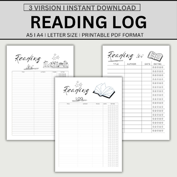 Preview of Reading Log Printable, Reading Tracker, Books to Read, Books I've Read, Book Log
