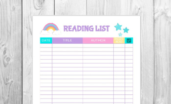 Preview of Reading Log Printable | Unicorn Chore Chart |Book Log | Reading List | Kids Read