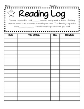 Reading Log - Quick & Easy! by Stephanie Wall | Teachers Pay Teachers