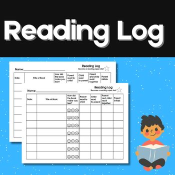 Preview of Reading Log With Parent Signature