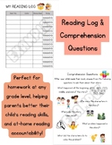 Reading Log and Comprehension Questions (Homework, Reading
