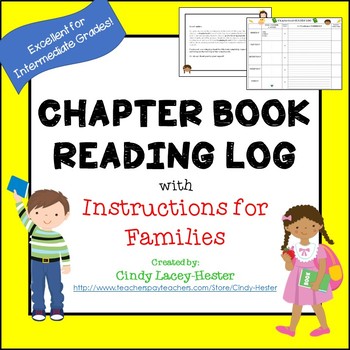 Preview of Reading Log for Chapter Books with Parent Letter - EDITABLE