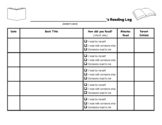 Reading Log for Primary