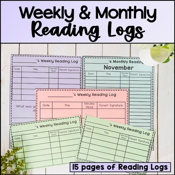 April Reading Log Reading Log with Parent Signature by Learn and Greaux