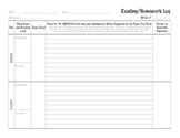 Reading Log with a Summary/Response Section