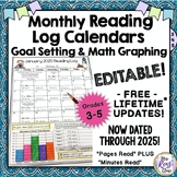 Reading Logs - Editable Monthly Reading Calendars with FRE