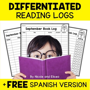 Preview of Differentiated Reading Logs for Homework + FREE Spanish