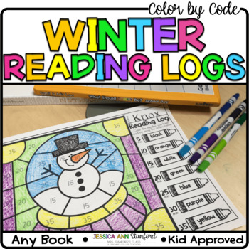 Preview of Reading Logs - Winter Printable Color by Number of Minutes Read Tracker