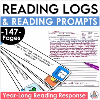 Preview of Reading Logs and Reading Comprehension Prompts Bundle