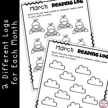 Reading Logs for Preschool and Kindergarten by The Blooming Mind