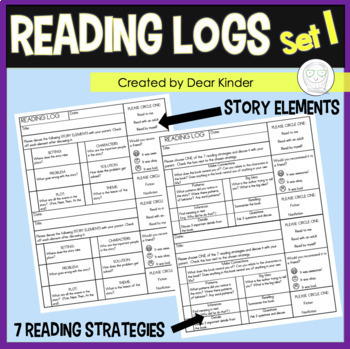 Preview of Reading Logs with Reading Strategies and Story Elements