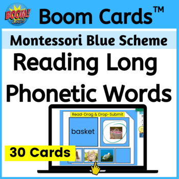 Preview of Reading Long Phonetic Words Drag & Drop Digital Activity