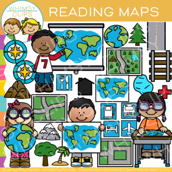 Preview of Reading Map Skills Clip Art