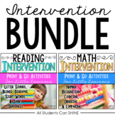 Reading & Math Intervention Bundle K-1st Grade - Printable