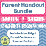 Reading & Math Parent  Handout Bundle