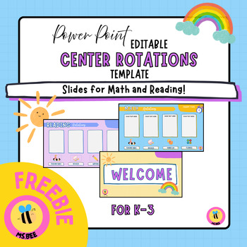 Preview of Reading & Math Rotation Centers Slides | Editable PowerPoint Templates (Free!)