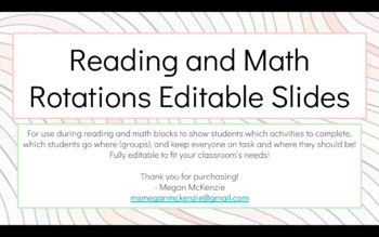 Preview of Reading + Math Rotations Slides - FULLY Editable!