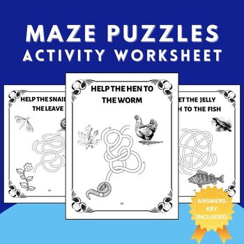 Preview of Reading Maze puzzles activities for 7th 8th 9th 10th Grade No Prep