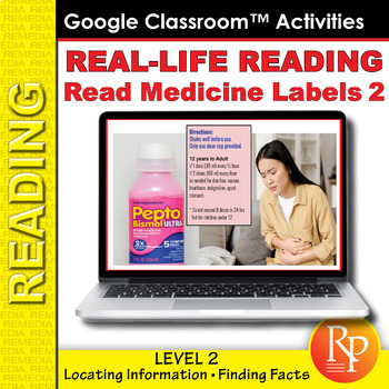 Preview of Reading Medicine Labels 2:  Google Slides - Life Skills - Comprehension
