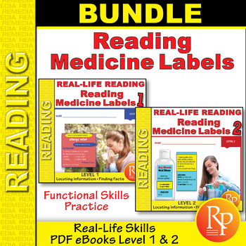 Preview of Reading Medicine Labels:  Life Skills - Finding Facts - Comprehension Activities