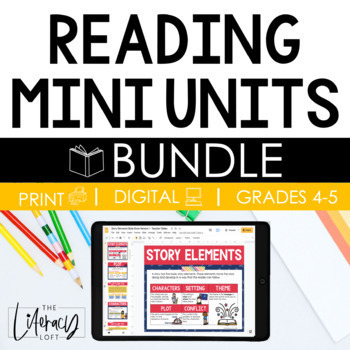 Preview of Reading Mini Unit Bundle 4th and 5th Grade