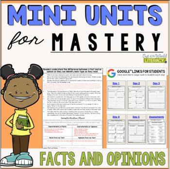 Preview of Reading Mini Unit for Mastery - Fact and Opinion - Digital & Print