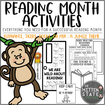 Preview of Reading Month Activities: Elephants, Tigers, Books, Oh My: A Jungle Theme