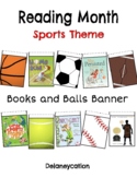 Reading Month Book and Ball Banner Sports Themed