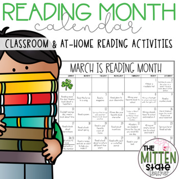 Preview of March is Reading Month Calendar & Reading Logs