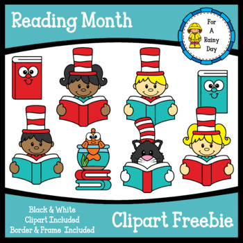 Reading Month Dr Seuss Clipart Freebie By For A Rainy Day Tpt