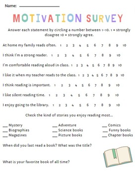 Preview of Reading Motivation Survey