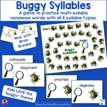 Preview of Reading Multisyllable Nonsense Words Practice Camping Theme