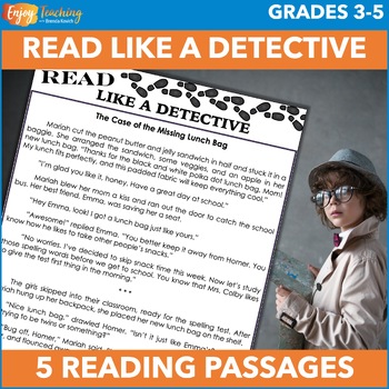 Preview of Solve the Mystery Short Stories - Detective Passages for 3rd, 4th & 5th Grade