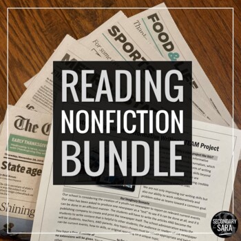 Preview of Reading Nonfiction Lessons & Projects Bundle for Secondary ELA