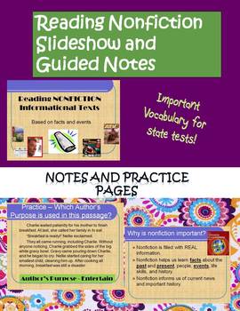 Preview of Reading Nonfiction PowerPoint and Guided Notes