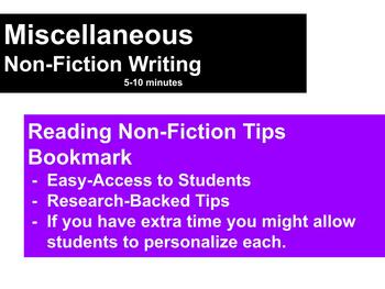 Preview of Reading Nonfiction Tips/Tricks Bookmarks
