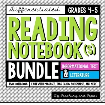 Preview of Reading Notebook *4th-5th Grade* Informational Text & Literature BUNDLE