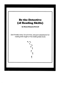Preview of Reading Notebook Notes, Fun Activity Projects, & Assessments - Be a Detective!