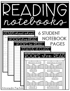 Preview of Reading Notebook Student Pages