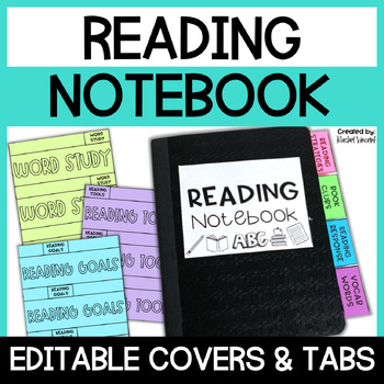 Preview of Reading Notebook Cover and Tabs