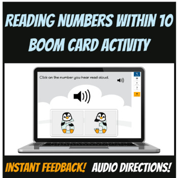 Preview of Reading Numbers within 10, Boom Cards, NWEA Skill 121-130