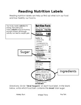 Preview of Reading Nutrition Labels