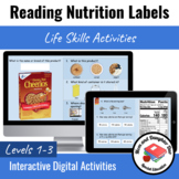 Reading Nutrition Labels: Levels 1 - 3 