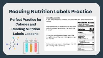 Preview of Reading Nutrition Labels Practice