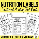 Reading Nutrition Labels Task Cards