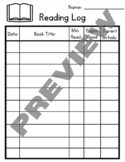 Reading Packet: Reading log, activities, & reflection sheets